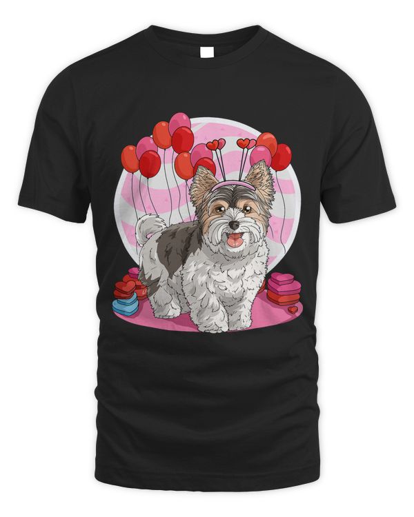 Biewer Terrier Heart Valentine Day Decor Gift