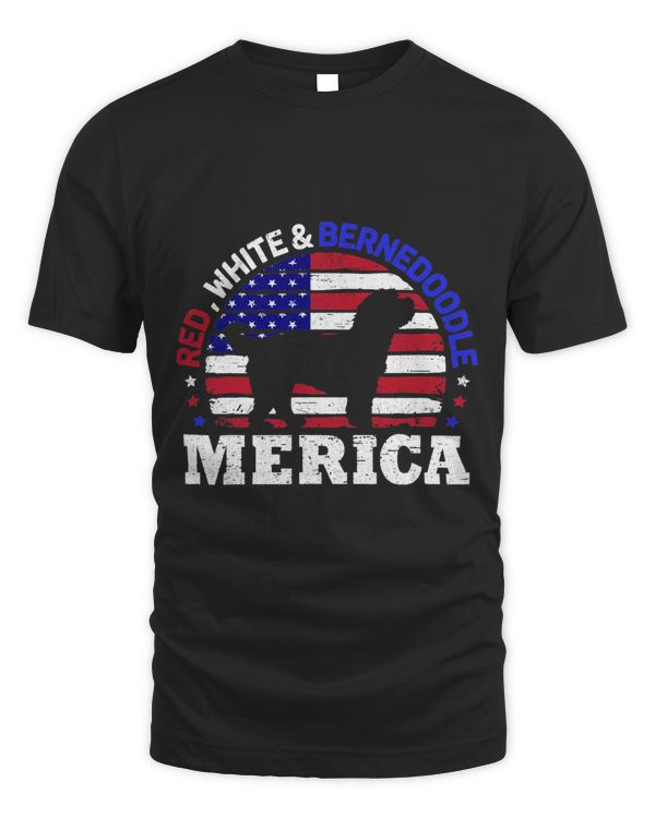 Bernedoodle 4th of July American USA Flag Merica Dog Gift
