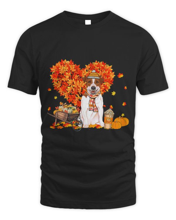 Jack Russell Autumn Tree Fall Leaves Pumpkin Dog Lover 25