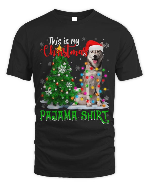 Cool Siberian Husky Dog Christmas Tree Lights Snowman