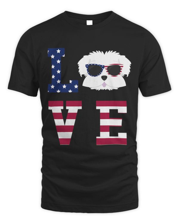 Maltese Dog Love 4th Of July