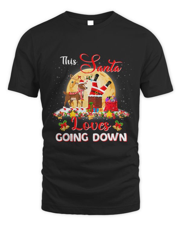 This Santa Loves Going Down Chimney Reindeer Santa Christmas 383