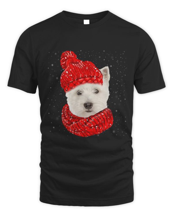 West Highland White Terrier Xmas Hat Scarf Snow Pets Dogs450
