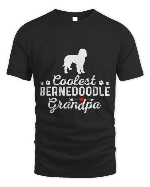 Mens Coolest BERNEDOODLE Grandpa Funny Dog Grandpa Pet Family