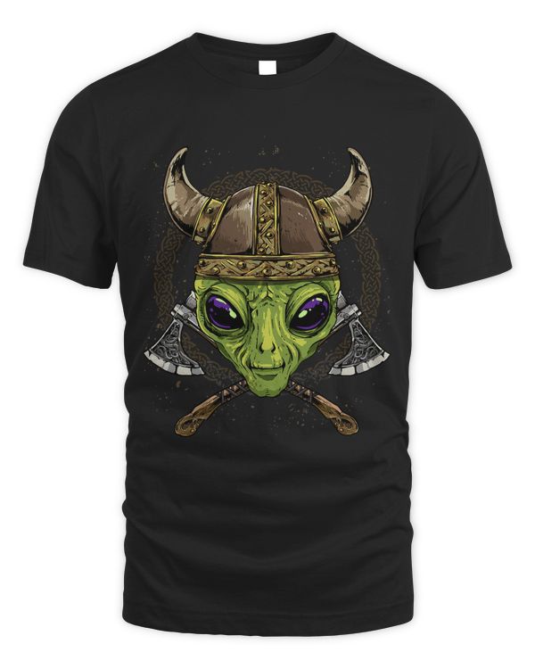 Viking Alien with Viking Helmet Mjolnir Axes 247