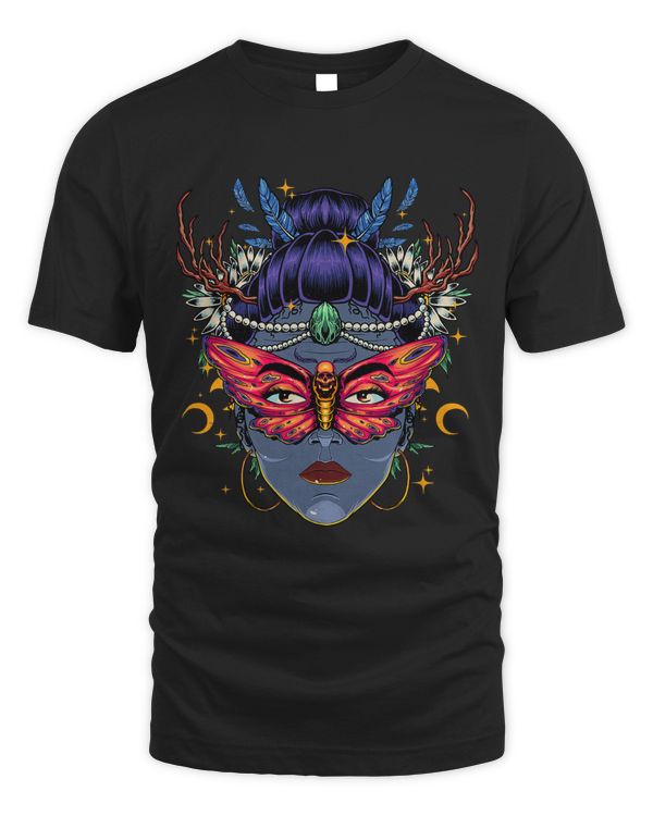 Witchy Moth Women Moon Phases Occult Wiccan Insect Lover 130
