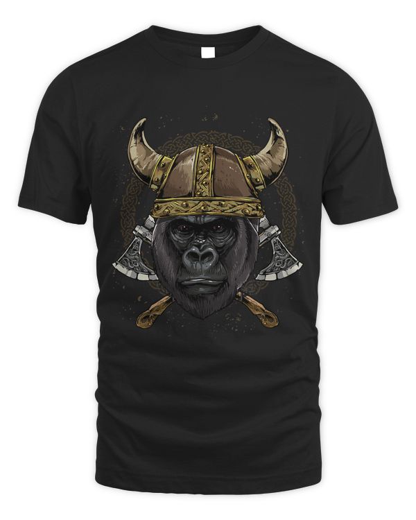 Viking Gorilla with Viking Helmet Mjolnir Axes 110