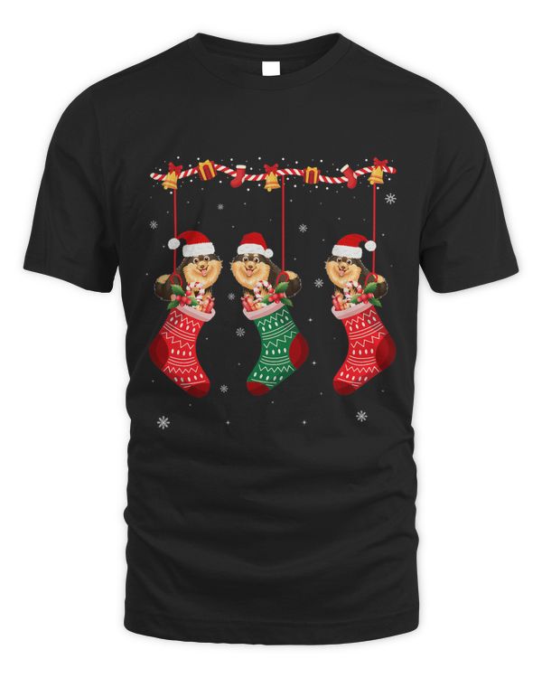 Matching Outfits for Holiday Pomeranian Dog Christmas Socks