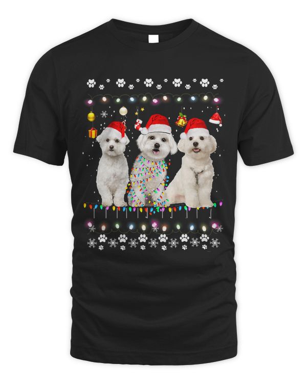 Xmas Lighting Matching Ugly Maltese Dog Christmas 80