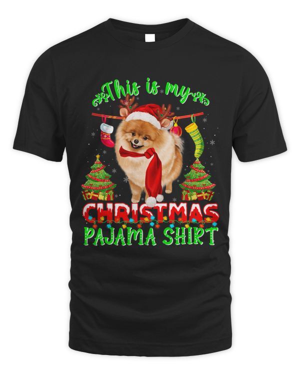 Xmas Tree Poodles Horn Sock Christmas Pajama Tee Dog Lover