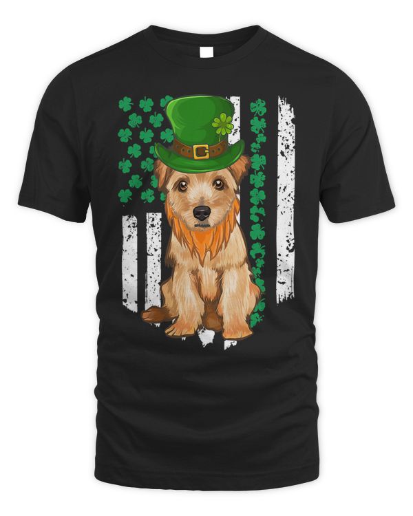 Norfolk Terrier St Patricks Day Irish American Flag Shamrock
