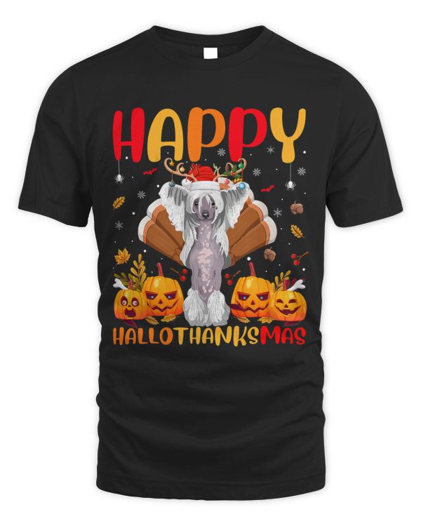 Funny Dog Lover Happy Chinese Crested Dog HelloThanksMas