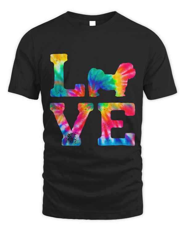 Love Lhasapoo Tie Dye Dog Mom Dad