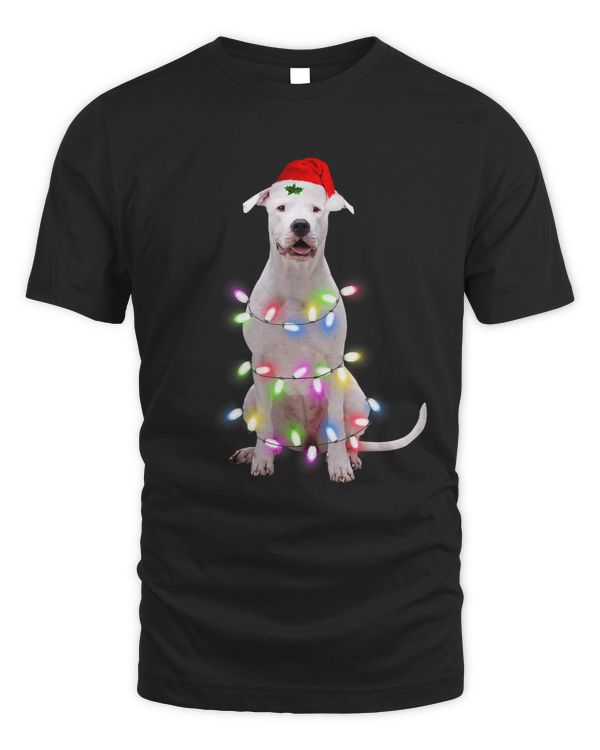 Dogo Argentino dog Santa Christmas Tree Lights Xmas Boys Dog106