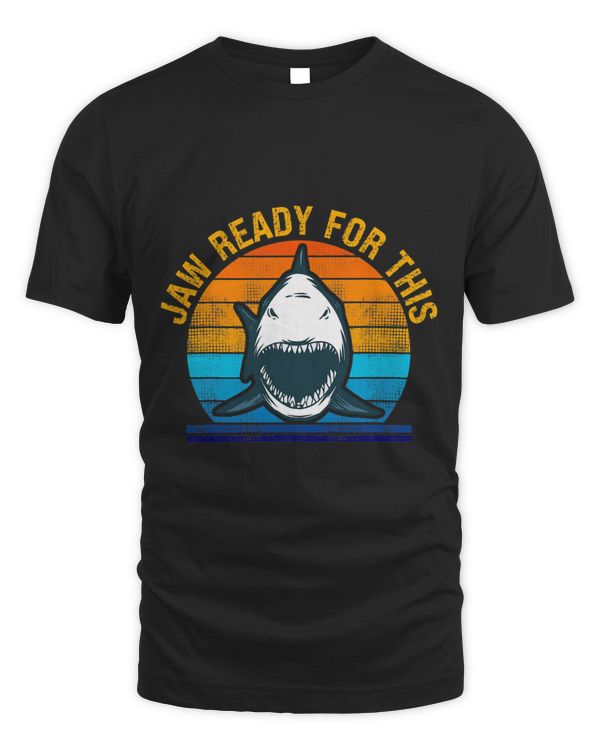 Funny Jaw Ready For This Retro Ocean Animal Shark