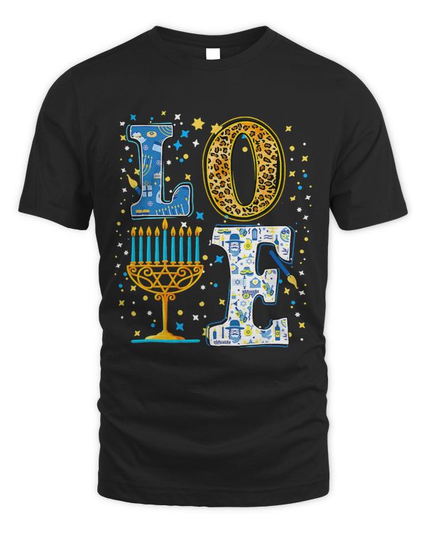 Love Cute Hanukkah Leopard Menorah Pajama Matching Family172