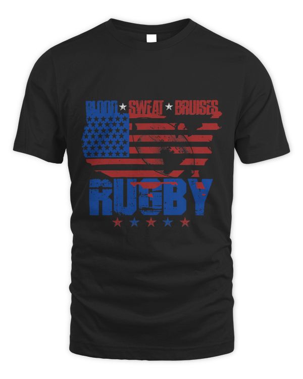 Blood Sweat Bruises Rugby USA Flag Patriotic Rugger 535