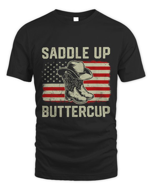 Cowboy Boots Hat Southern Saddle Up Buttercup American Flag