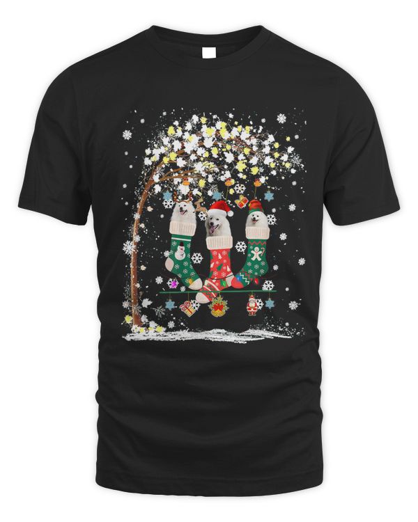 Funny American Eskimo Dog Tree Christmas Lights Xmas Pajama 255