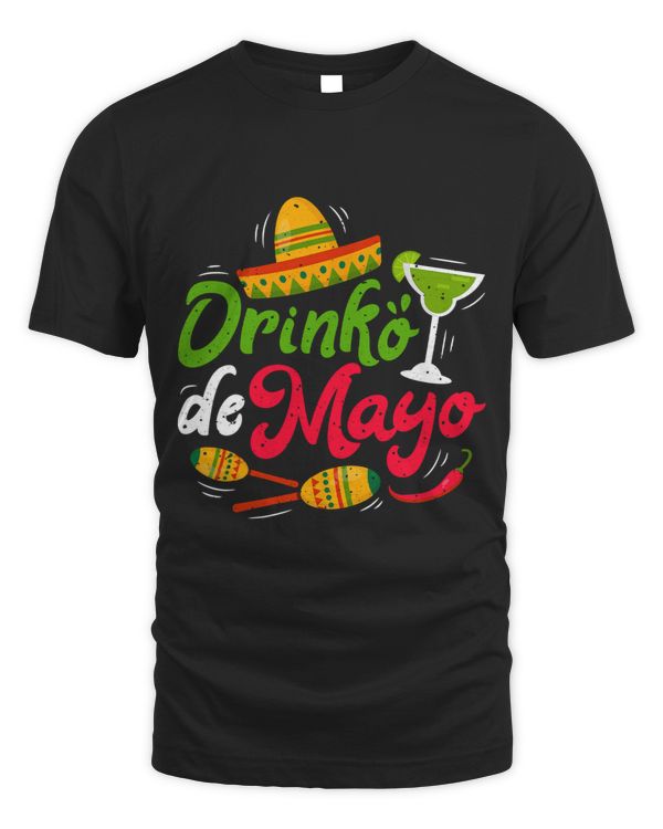 Cinco Drinko de Mayo Men Women Drinking Tequila Margarita
