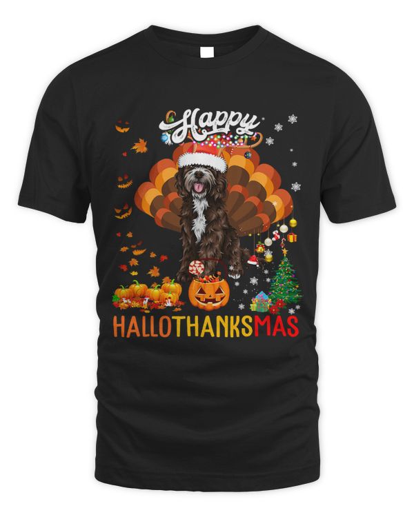 Hallothanksmas Santa Turkey Pumpkin Sproodle Dog