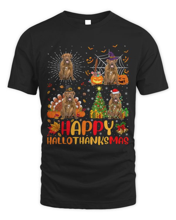Halloween Christmas Dogue De Bordeaux Dog Hallothanksmas