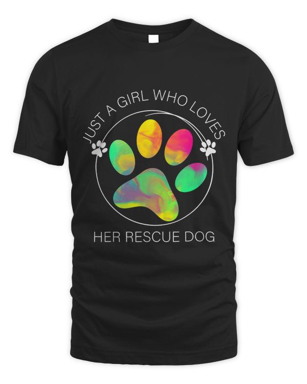 Just a Girl Who Hoves Her Rescue Dog Colorful Step Dog 305