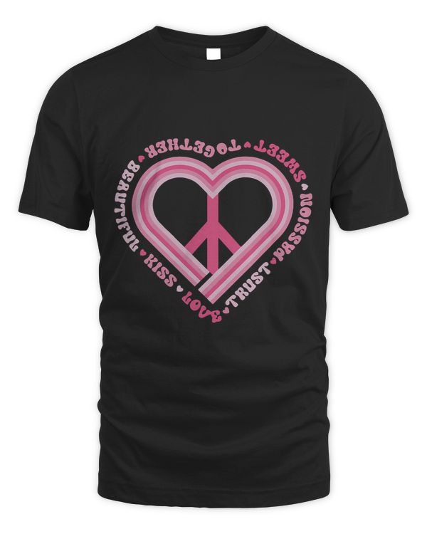 Peace Love Valentine Heart Funny Valentines Day Tees