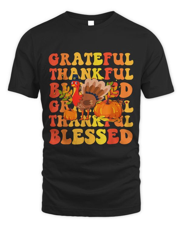 Grateful Thankful And Blessed Turkey Fall Vibes Thanksgiving 82
