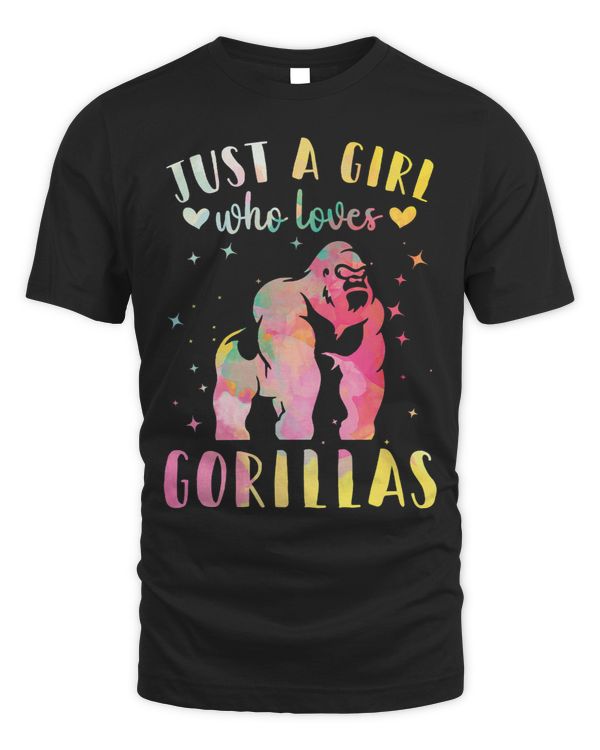 Just a Girl Who Loves Gorillas Watercolor Gorilla Women 189