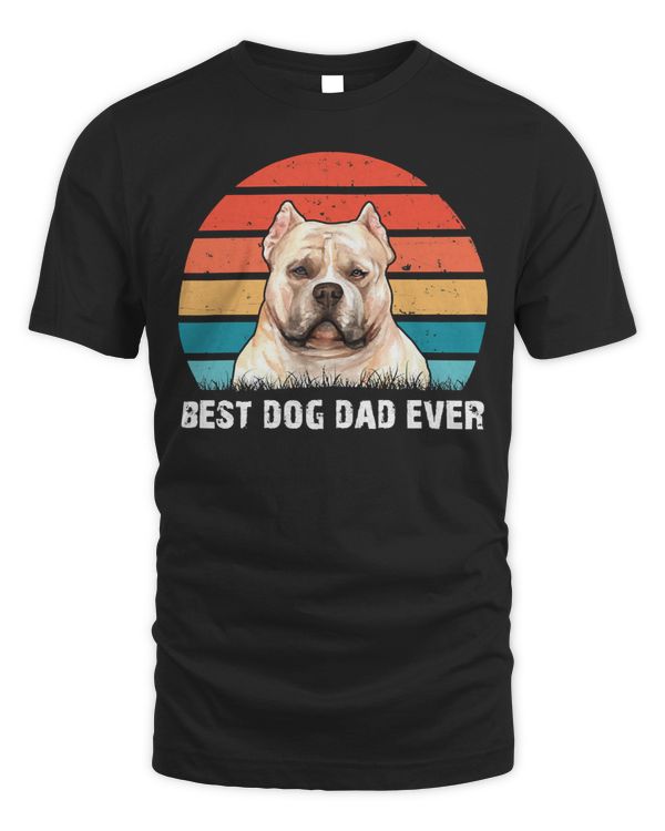 Dog American Bully Best Dog Dad EverFunny Fathers Day Proud DadRetro Vintage s paws