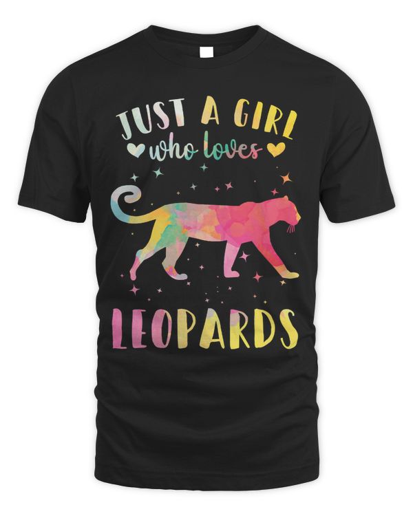 Just a Girl Who Loves Leopards Watercolor Leopard Women 213