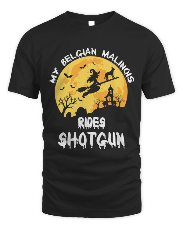 Belgian Malinois Dog Rides Shotgun Halloween