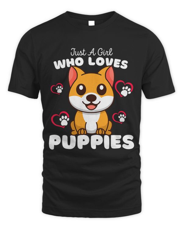 Just A Girl Who Loves Puppies Cute Dog Lover Kids 213