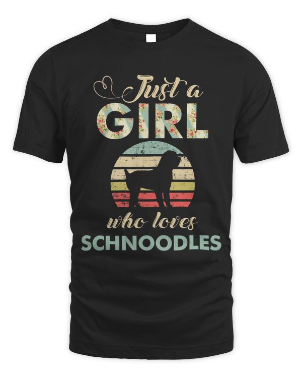 Just A Girl Who Loves Schnoodles Retro Vintage Dog 276