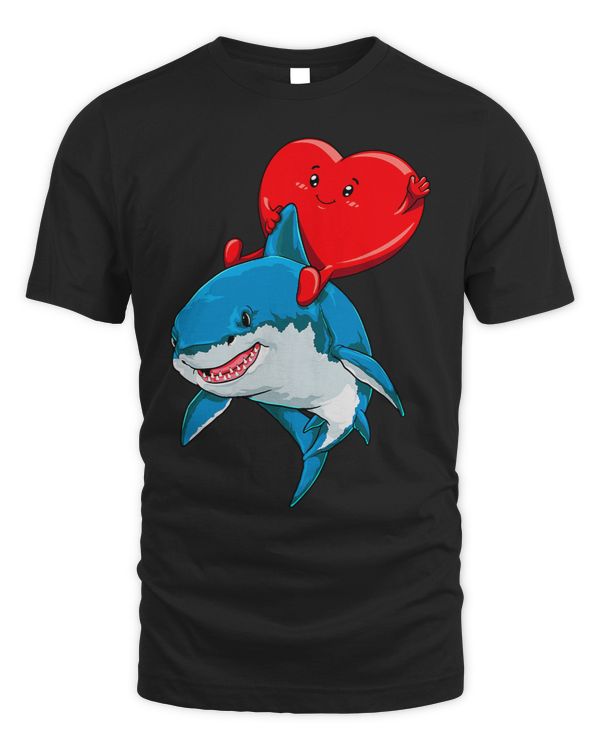 Heart Riding Shark Valentines Day Shark Lovers Shark Fans
