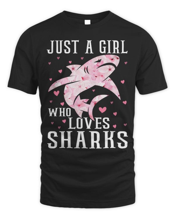 Just A Girl Who Loves Sharks Retro Style Vintage 88