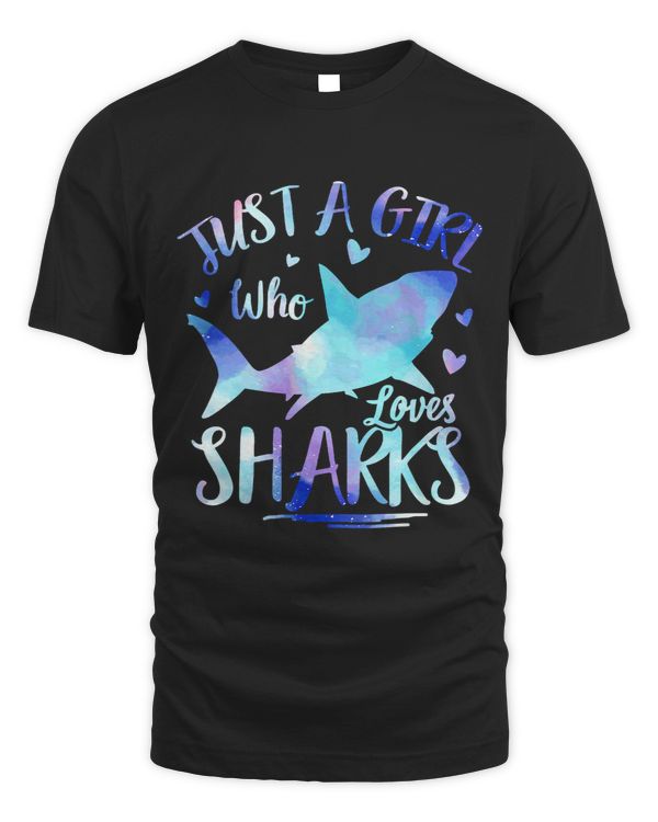 Just a Girl Who Loves Sharks Shirt Funny Shark Lover Ocean 88