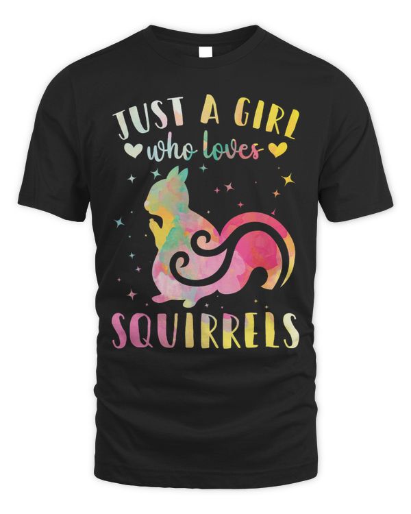 Just a Girl Who Loves Squirrels Watercolor Squirrel Women 201