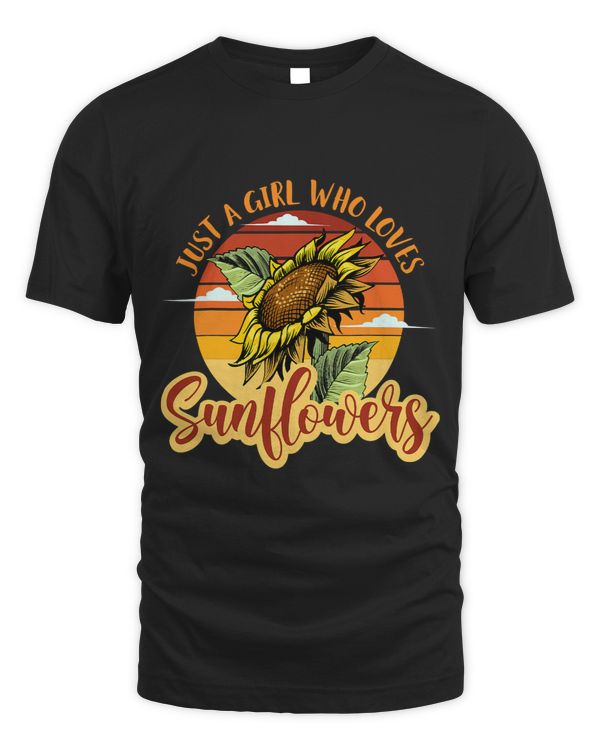 Just A Girl Who Loves Sunflowers For Teen Girls Women Retro