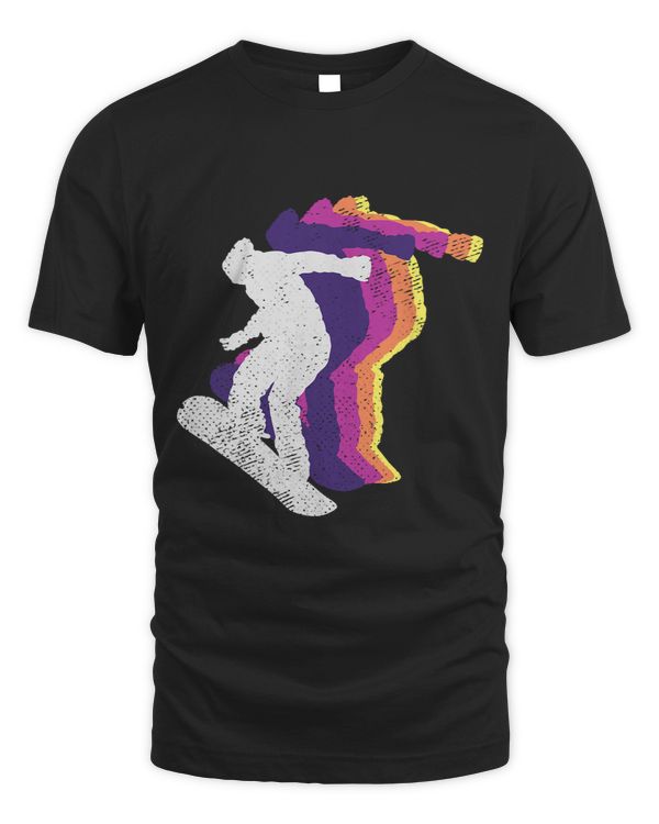 Retro Vintage Snowboarding Colorful Snowboarder 29