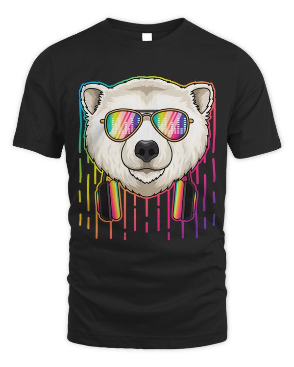 Music Polar Bear Dj With Headphones Music Lovers 425