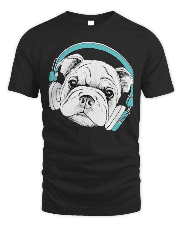 Dog Cool White Dog With HeadPhones dog lover paw