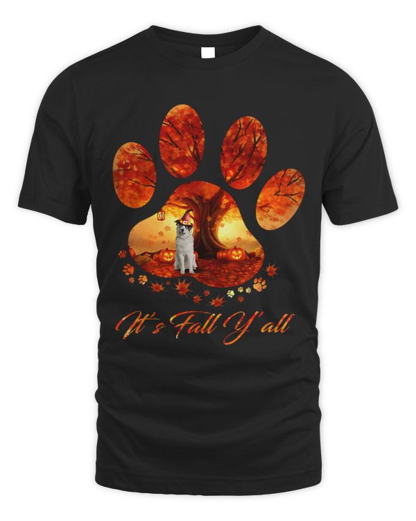 Great Pyrenees Its Fall Yall Dog Paw Halloween 273