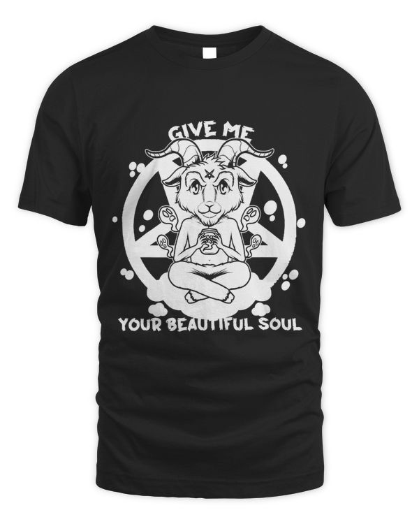 Give Me Your Beautiful Soul Baphomet Pentagram Satanic Goth673