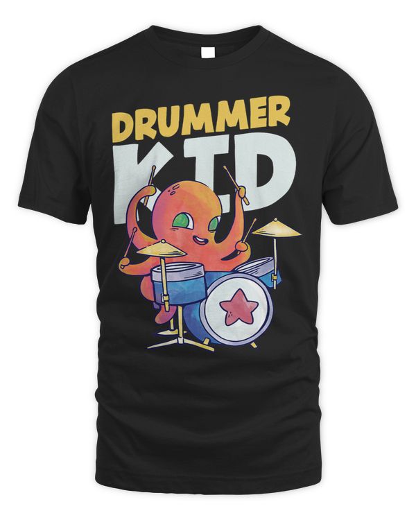 Octopus Playing Drums Funny Magical Drummer Kid