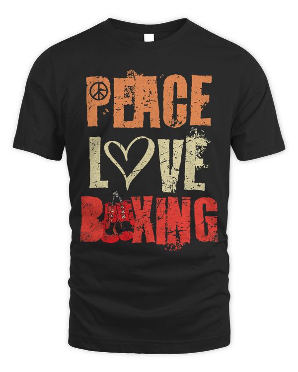 Peace Love Boxing Funny Vintage Boxer Boxing Gloves Gym