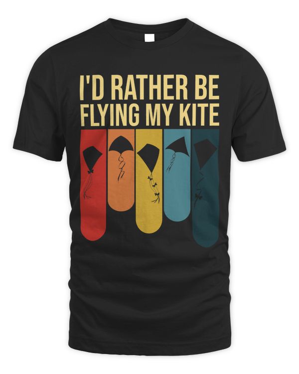 Id Rather Be Flying My Kite funny vintage sport silhouette