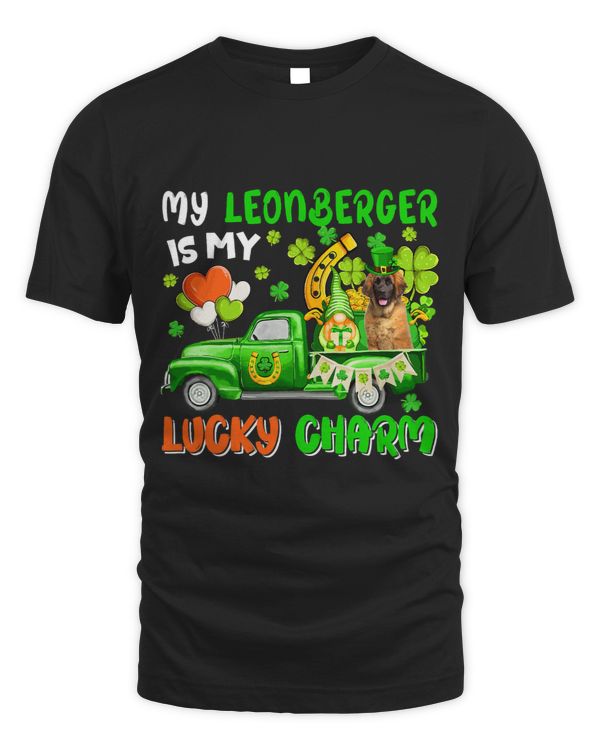 My Leonberger Is My Lucky Charm Patricks Day Gnome And Dog