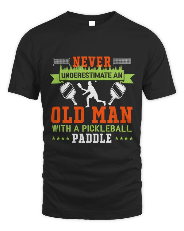 Mens Vintage Pickleball Players Old Man Pickle Ball Fathers Day 331